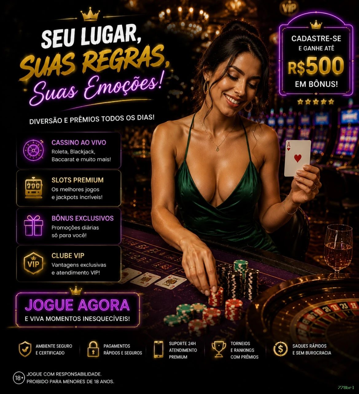Controles de paJogonto e BRL em 778brl